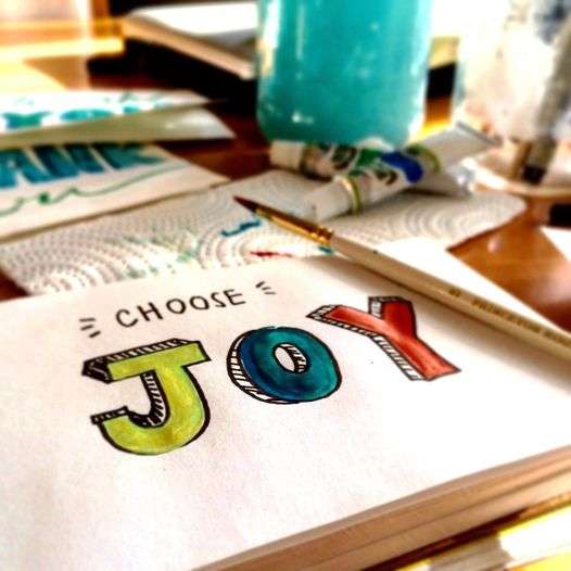 Choose joy; hand-painted lettering.