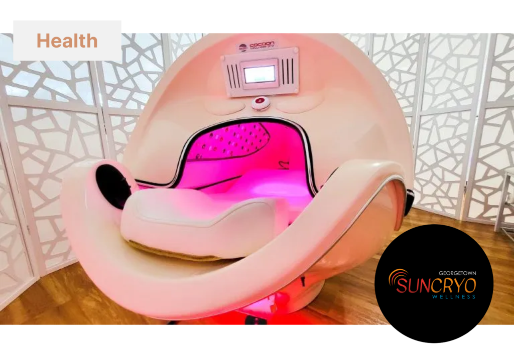 Enhance blood circulation in a Jade Sauna Pod at Georgetownsuncryo