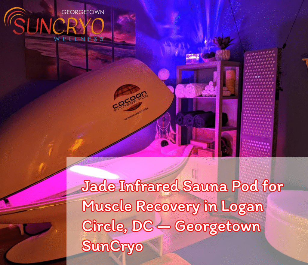 Jade Infrared Sauna Pod for Muscle Recovery in Logan Circle, DC β Georgetown SunCryo