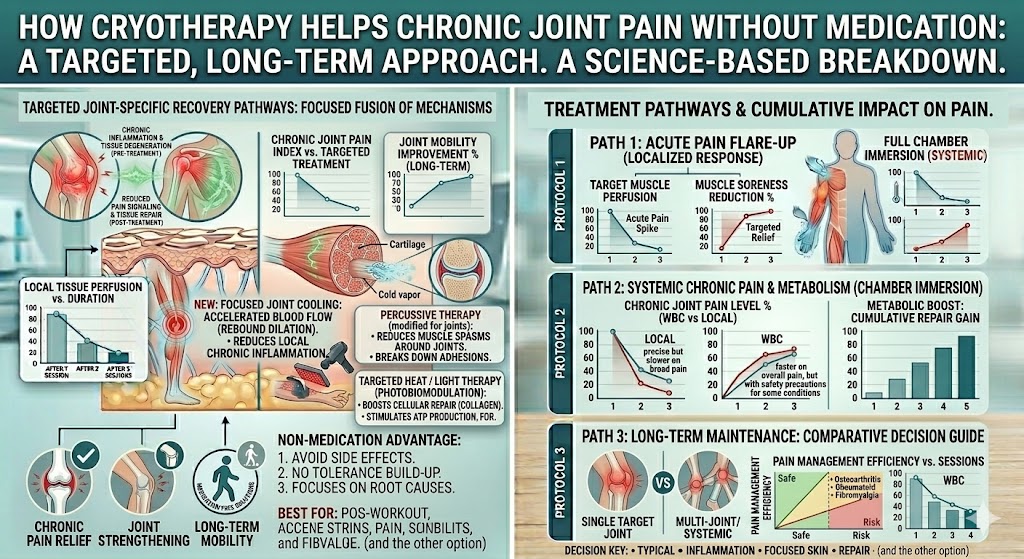 cryotherapy joint pain relief, chronic joint pain treatment, natural pain relief methods, reduce inflammation joints, arthritis cryotherapy benefits, drug free pain management, cold therapy for pain, non invasive pain treatment, improve joint mobility, knee pain relief therapy, shoulder pain treatment, back pain relief methods, sports injury recovery, localized cryotherapy benefits, whole body cryotherapy pain relief, improve circulation joints, reduce stiffness naturally, inflammatory joint conditions relief, arthritis natural treatment, pain free recovery methods, wellness pain therapy, cryotherapy FAQs, chronic pain management solutions